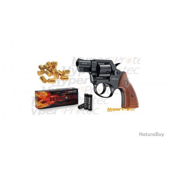 Pack Revolver  blanc Rhm RG 59 - cal 9mm avec munitions et fuses