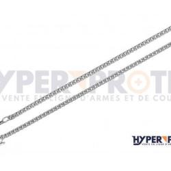 Chaine Gourmette chrom&eacute; patte 45 cm