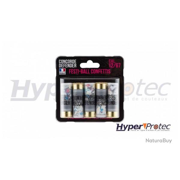 Cartouche Calibre 12/67 Concorde Defender Festi-Ball Confettis