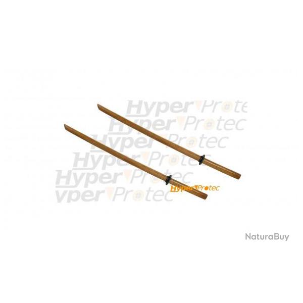 Paire de Bokken pes en bois Katana - 95-100 cm