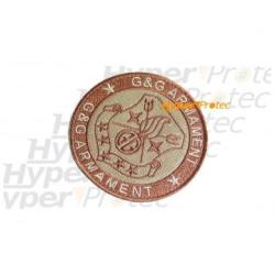 Ecusson badge pour diff&eacute;rencier les teams - G&G marron rond