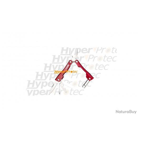 Pince rouge +lampe couteau tournevis scie porte-clef 8 outils
