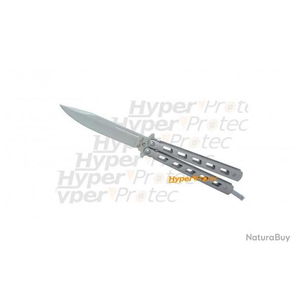 Couteau papillon butterfly gris lame lisse