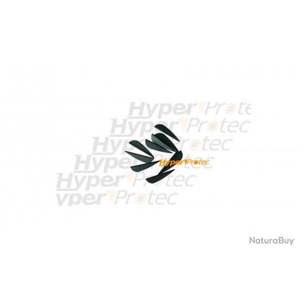 Plumes plastique paraboliques noires (x10)