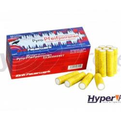 Lot de 50 fus&eacute;es sifflantes Com&egrave;te argent&eacute;e pour arme alarme