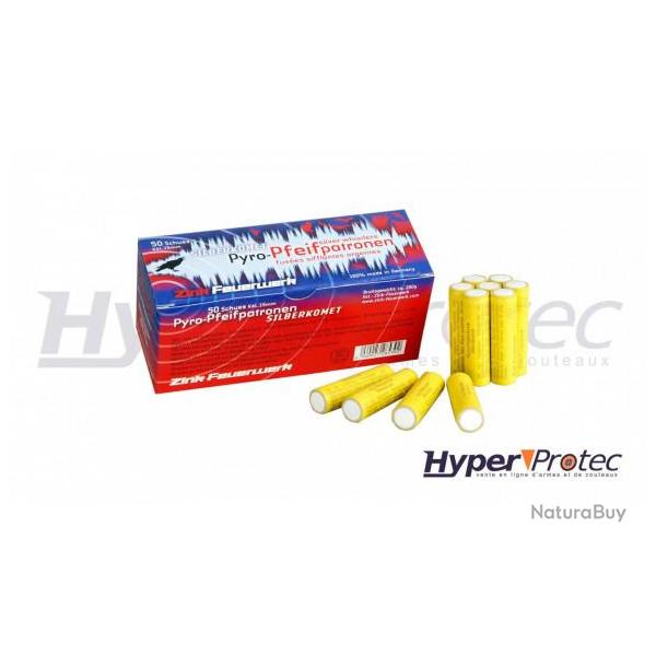 Lot de 50 fus�es sifflantes Com�te argent�e pour arme alarme