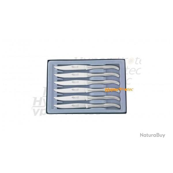 Coffret de couteaux de table Laguiole tout aluminium chrom