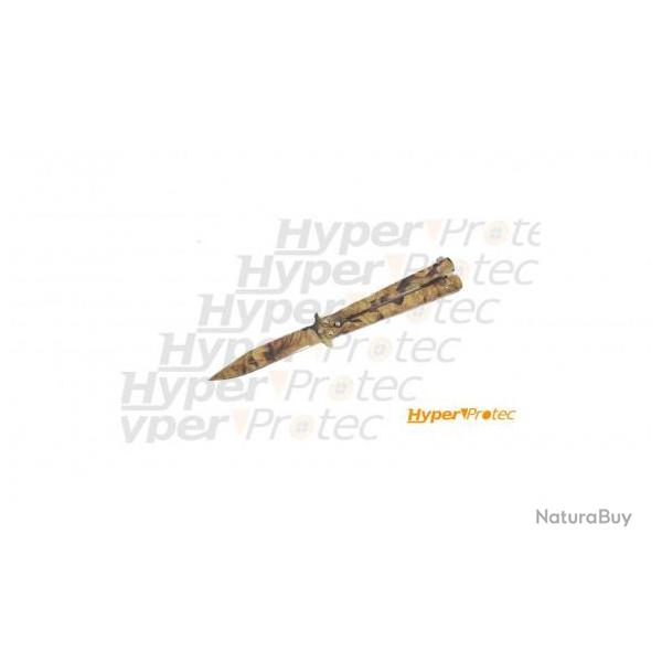 Couteau papillon camouflage inox 10cm