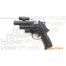 Pistolet de d&eacute;fense &agrave; balles caoutchouc double canon GC54 avec laser - cal 12 50