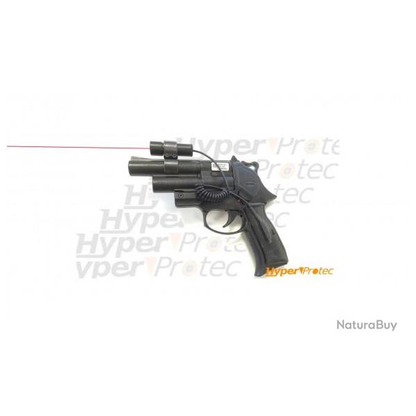 Pistolet de d�fense � balles caoutchouc double canon GC54 avec laser - cal 12 50