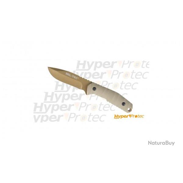 Couteau TAN militaire coyote ultra solide manche G10