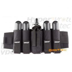 Harnais pour 4 pots et une bouteille paintball SWAP noir
