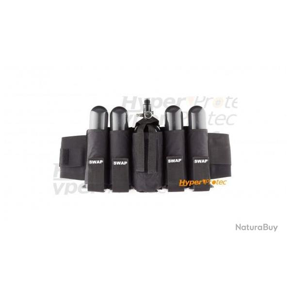 Harnais pour 4 pots et une bouteille paintball SWAP noir