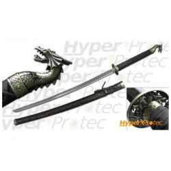 Katana Gold Dragon soldier pommeau t&ecirc;te de dragon