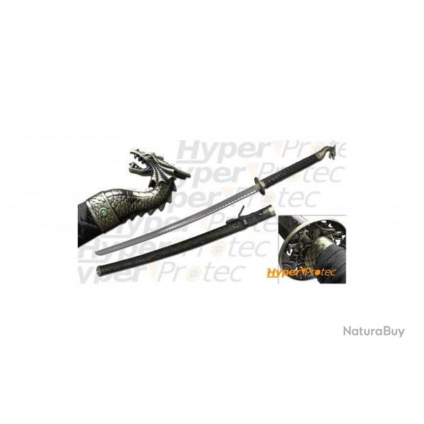 Katana Gold Dragon soldier pommeau t�te de dragon