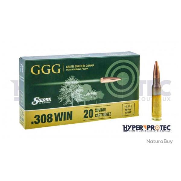Munition 308 GGG HPBT - 168 grains