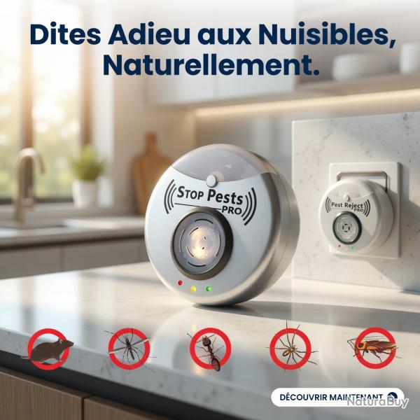 PEST REJECT PRO R�PULSIF ULTRASON ANTI MOUSTIQUES INSECTES FOURMIS ARAIGN�ES RATS SOURIS BLATTES