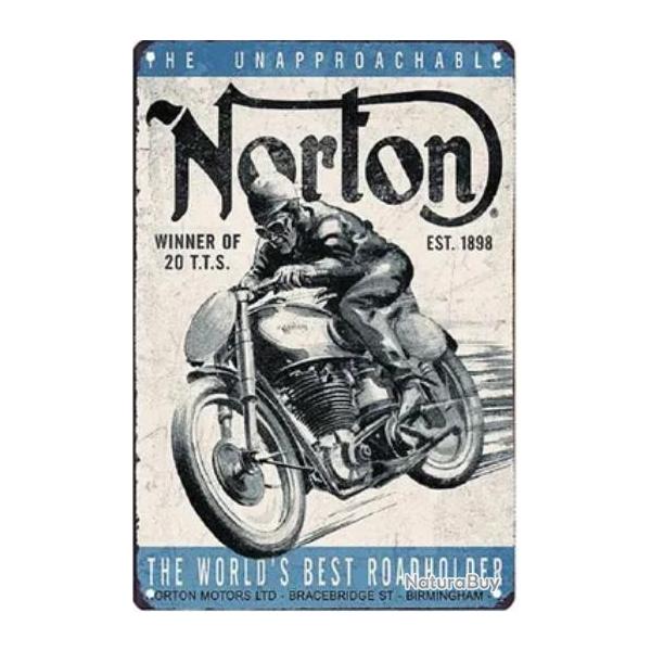 PLAQUE PUBLICITAIRE MOTO NORTON BIRMINGHAM