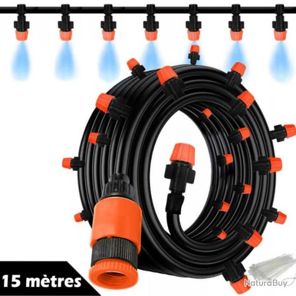 Kit Arroseur Multijet 15 m Humidificateur Irrigation Jardin Serre Patio Terrasse