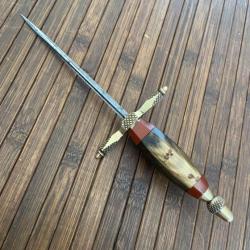 STYLET MANCHE EN CORNE DAGUE CHASSE V&Eacute;NERIES