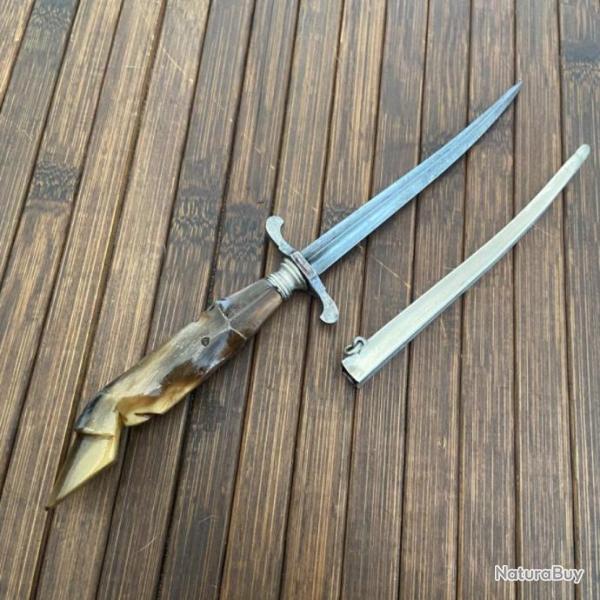 STYLET CHATELLERAULT MANCHE PIED DE BICHE EN CORNE XlX �ME si�cle