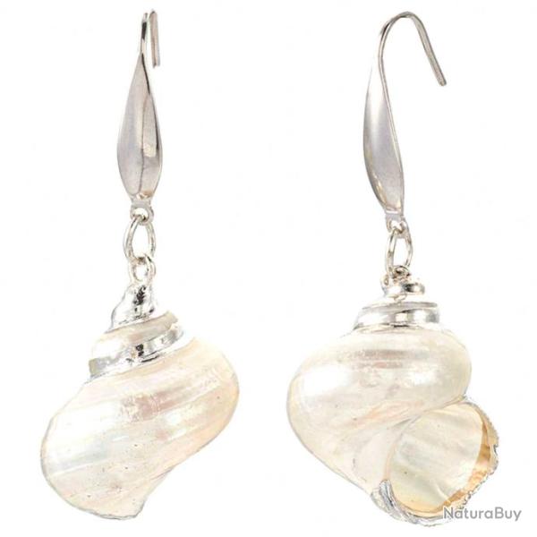 Boucles d'oreilles coquillage nacr� argent�