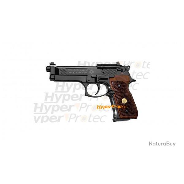Beretta 92 noir - crosse bois - plombs 4.5 mm - co2