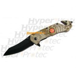 Couteau pliable manche d&eacute;cor camouflage - United States marines