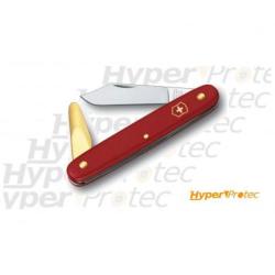 Couteau d'horticulteur greffoir Victorinox rouge ecoline avec spatule cuivr&eacute;e