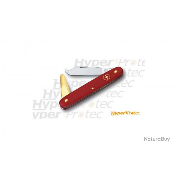 Couteau d'horticulteur greffoir Victorinox rouge ecoline avec spatule cuivr�e