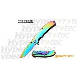 Couteau pliant &agrave; ouverture assist&eacute;e Tac-force Speedster rainbow