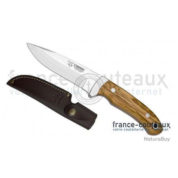 Poignard de chasse Cudeman manche olivier et �tui en cuir