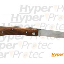 Couteau pliant manche bois fonc&eacute; lame 7 cm
