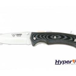 Couteau de chasse pliant cudeman avec manche micarta, dragonne et &eacute;tui en nylon noir