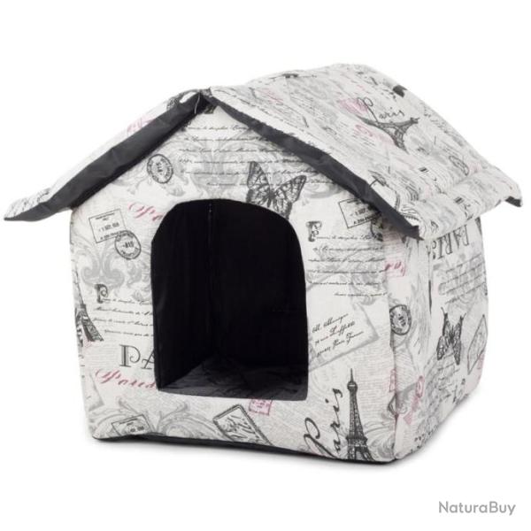 ILoveParis - Niche pour Chien et Chat Mobile Taille L 38 cm x 35 cm x 33 cm