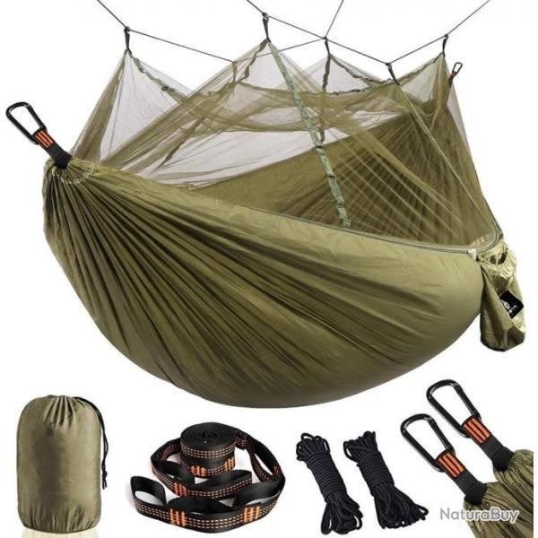 Hamac moustiquaire - Doux et respirant - Charge de 300kg - Vert arm�e - Livraison gratuite et rapide