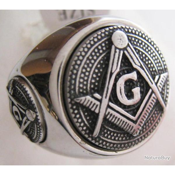 BAGUE ACIER INOX MASONIC - Ref.15