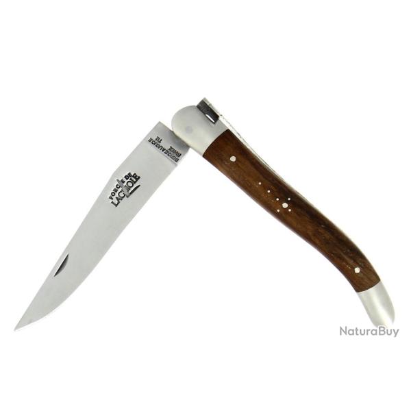 Couteau Pliant 1 pi�ce 11 cm en Noyer 2 mitres Inox, abeille forg�e, lame T12, finition satin�e