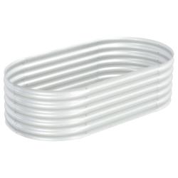 Jardini&egrave;re lit sur&eacute;lev&eacute; plantes fleurs jardin 160 x 80 x 44 cm acier galvanis&eacute; argent&eacute; 02_0001004