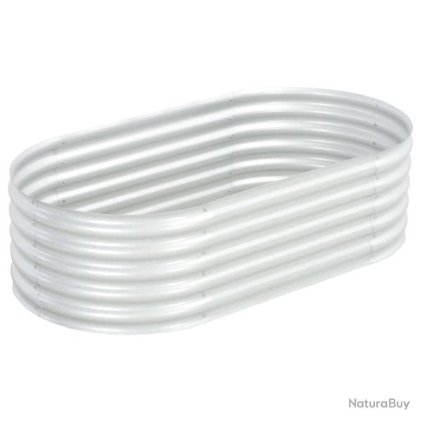 Jardini�re lit sur�lev� plantes fleurs jardin 160 x 80 x 44 cm acier galvanis� argent� 02_0001004