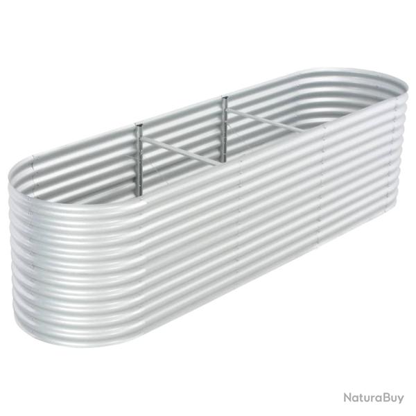 Jardini�re lit sur�lev� plantes fleurs jardin 320 x 80 x 81 cm acier galvanis� argent� 02_0001047