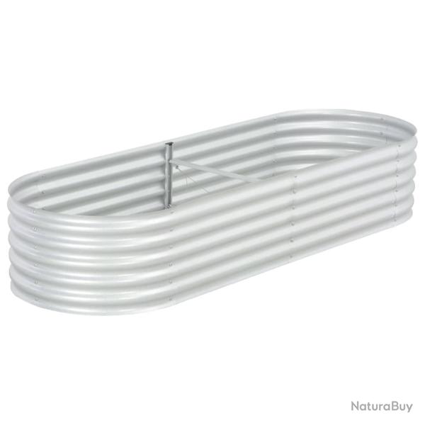 Jardini�re lit sur�lev� plantes fleurs jardin 240 x 80 x 44 cm acier galvanis� argent� 02_0001020