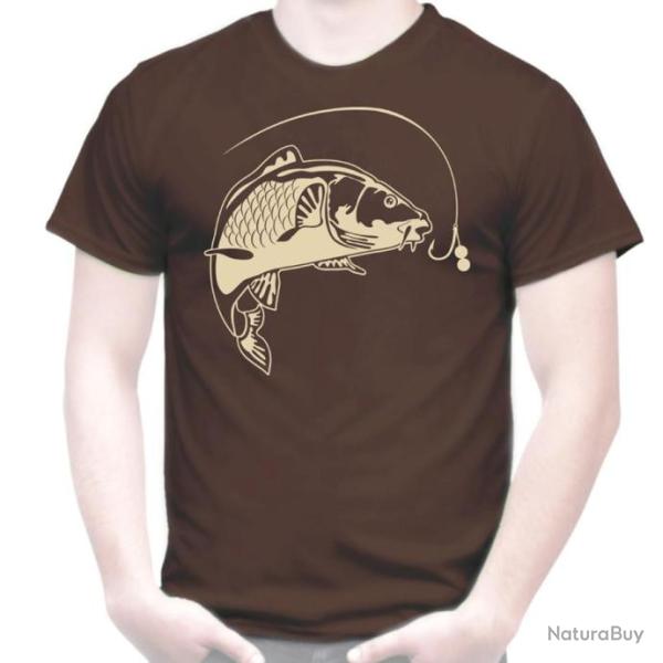 T-SHIRT CARPISTE - P�che sportive de la carpe Miroir, Commune ou Cuir Bivouac de nuit Bouillettes