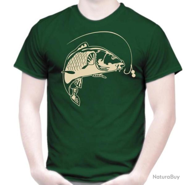 T-SHIRT - CARPISTE - P�che sportive de la carpe Miroir, Cuir ou commune Bivouac Bouillettes Hame�ons