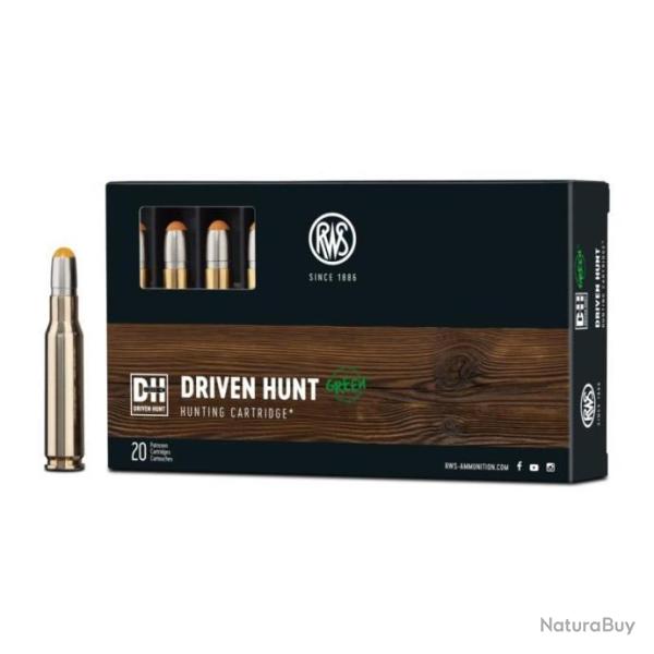 20 BALLES RWS DRIVEN HUNT GREEN SPECIALE POUR LA BATTUE CAL 300WM 10.7G  165GR   SANS PLOMB