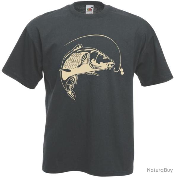 T-SHIRT CARPISTE - P�che sportive Carpe Miroir Commune cuir Bivouac de nuit Bouillettes Amor�oir