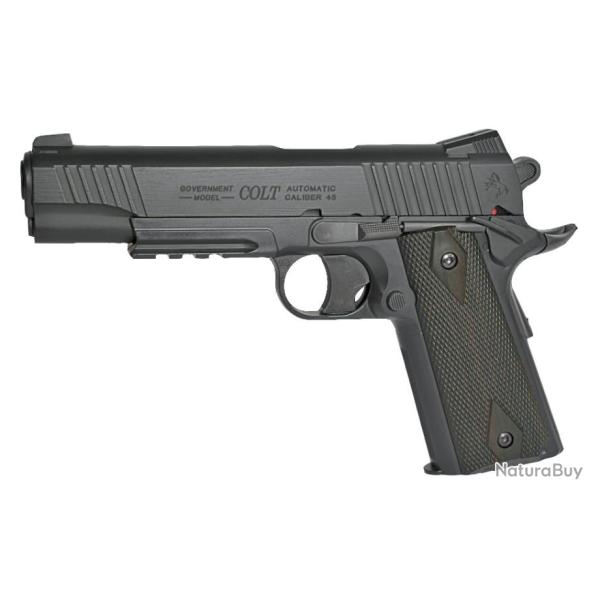 Airsoft - Colt 1911 rail gun noir CO2 non blow back | Cybergun (0002 0010)