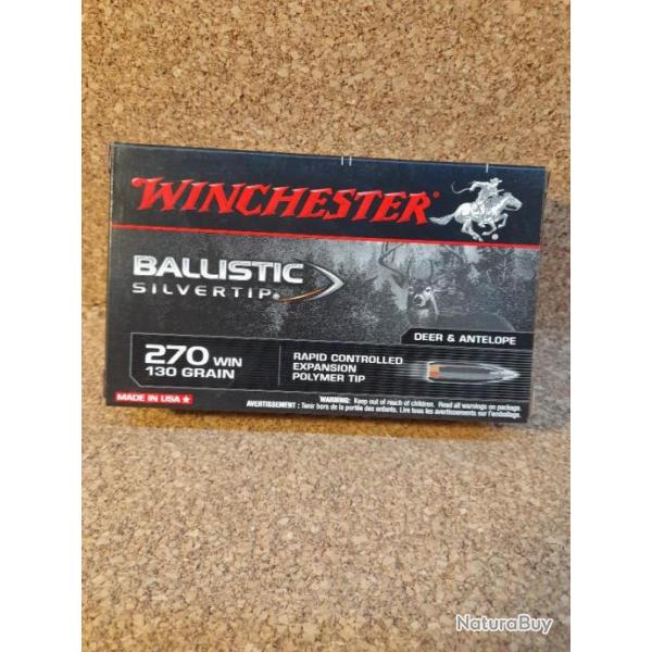1 boite 270win WINCHESTER BALLISTIC SILVERTIP  en 130 grains