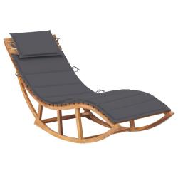 Transat chaise longue bain de soleil lit de jardin terrasse meuble d'ext&eacute;rieur &agrave; bascule avec couss