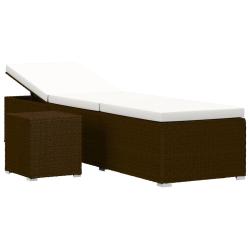 Transat chaise longue bain de soleil lit de jardin terrasse meuble d'ext&eacute;rieur avec coussin et tabl